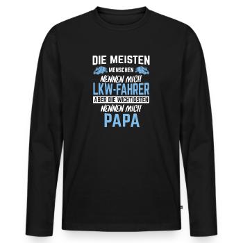 Lkw Fernfahrer - Männer Premium Bio Langarmshirt - Schwarz - Vorne - Nico (187cm)