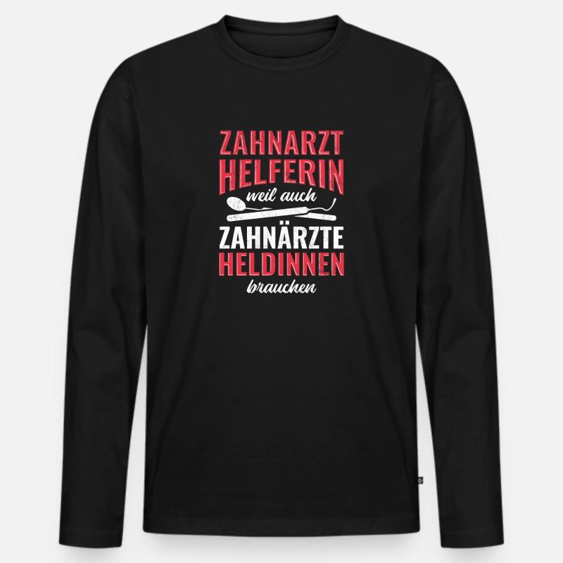Zahnarzt Zahn Zähne - Männer Premium Bio Langarmshirt - Schwarz