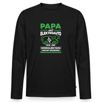 Elektroauto Auto E-Auto - Männer Premium Bio Langarmshirt - Schwarz - Vorne - Nico (187cm)