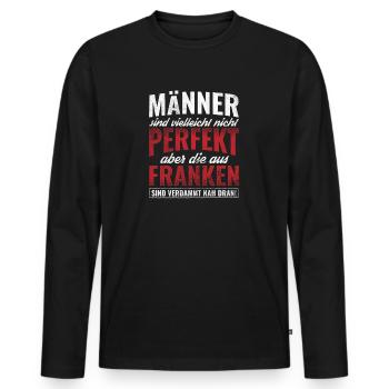 Fränkisch Franken Oberfranken - Männer Premium Bio Langarmshirt - Schwarz - Vorne - Nico (187cm)