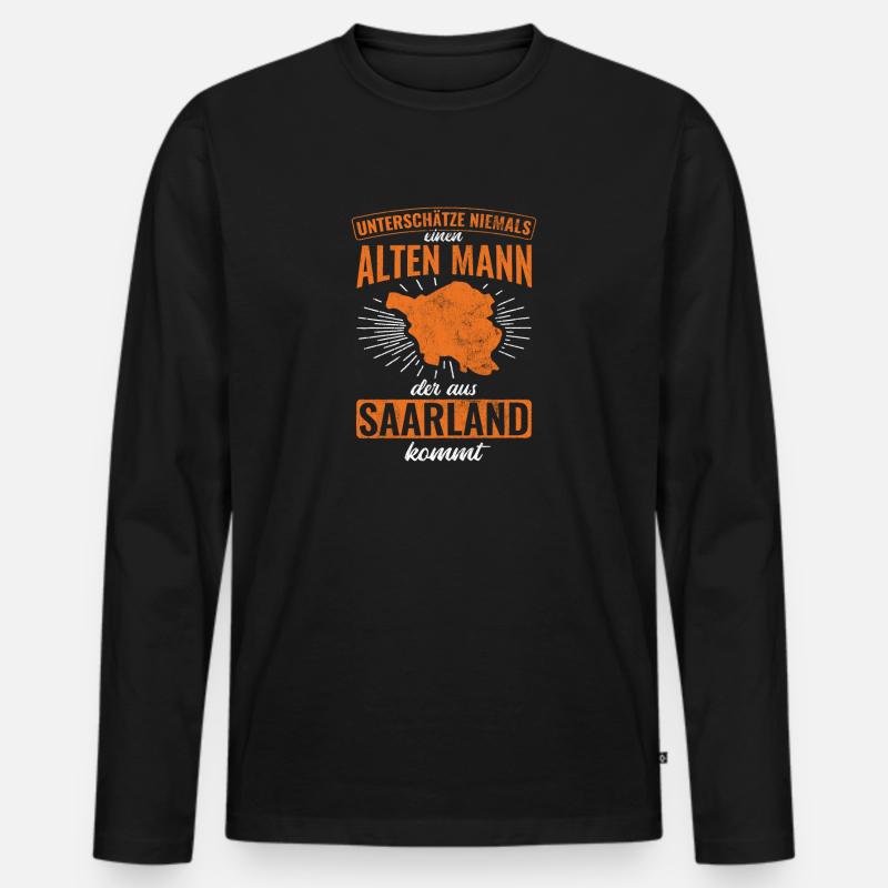 Saarland Saarbrücken Saarländer - Männer Premium Bio Langarmshirt - Schwarz