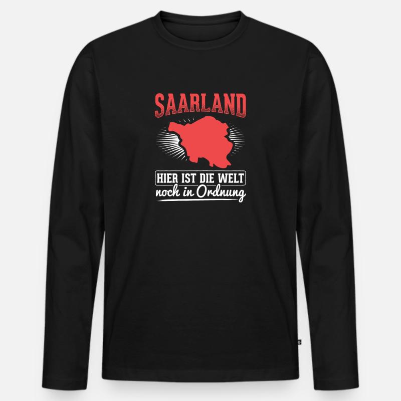 Saarland Saarländer - Männer Premium Bio Langarmshirt - Schwarz