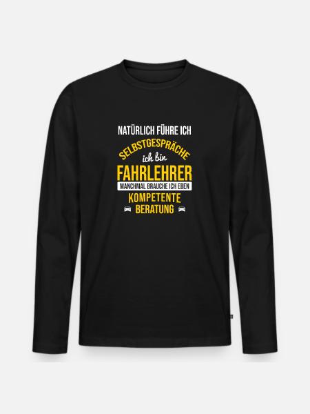 Fahrlehrer Führerschein - Männer Premium Bio Langarmshirt - Schwarz