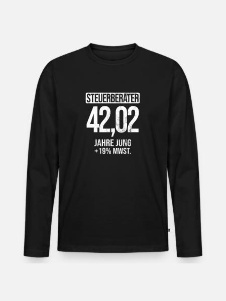 Spruch Steuerberater Beruf - Männer Premium Bio Langarmshirt - Schwarz