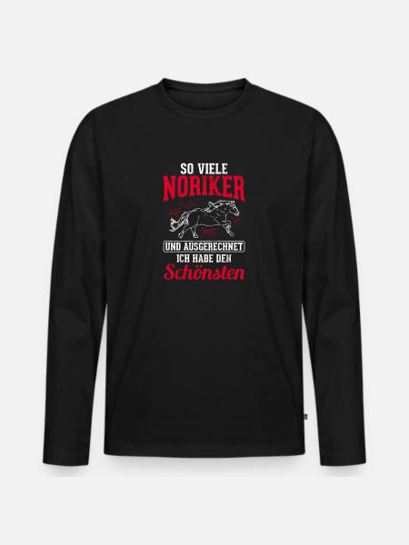 Pferd Noriker - Männer Premium Bio Langarmshirt - Schwarz
