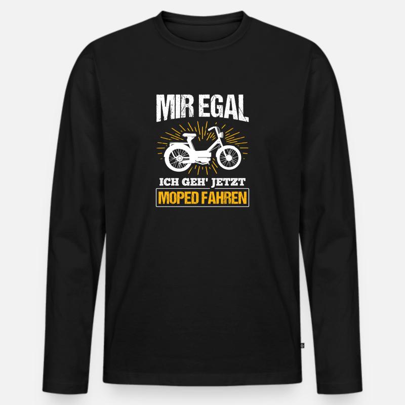 Geschenk Mofa Moped - Männer Premium Bio Langarmshirt - Schwarz