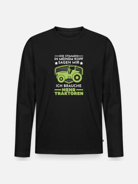 Landwirtschaft Traktor Bauer - Männer Premium Bio Langarmshirt - Schwarz