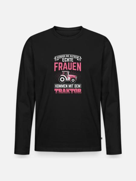 Traktor Landwirtschaft Bauer - Männer Premium Bio Langarmshirt - Schwarz