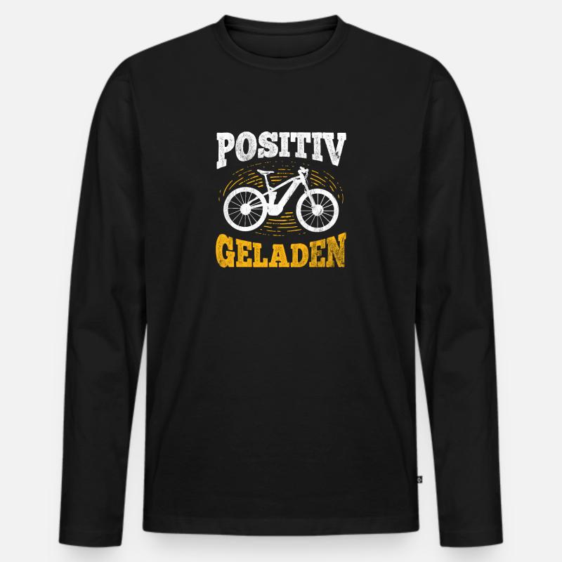 Ebike Geschenk Fahrrad - Männer Premium Bio Langarmshirt - Schwarz