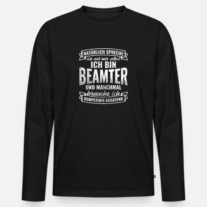 Beamter Beamte - Männer Premium Bio Langarmshirt - Schwarz
