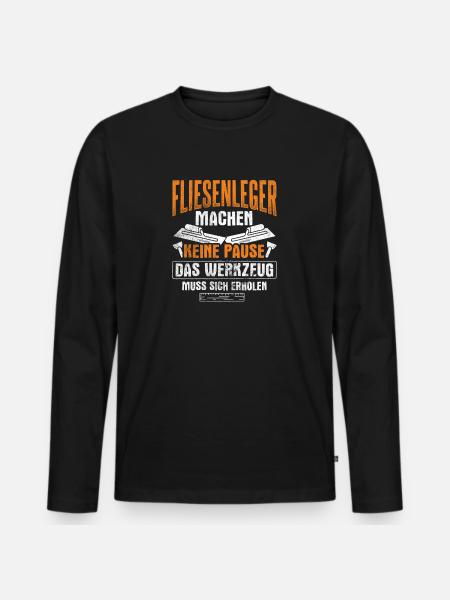 Fliesenleger - Männer Premium Bio Langarmshirt - Schwarz