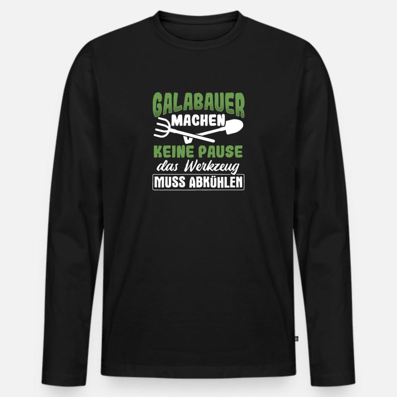 Galabau Gärtner - Männer Premium Bio Langarmshirt - Schwarz