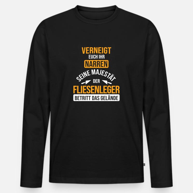 Fliesenleger Handwerker Fliesen - Männer Premium Bio Langarmshirt - Schwarz