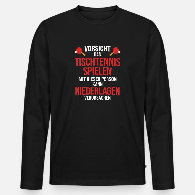 Geschenk Tischtennisschläger - Männer Premium Bio Langarmshirt - Schwarz