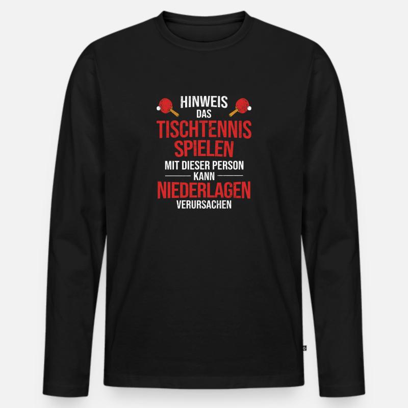 Geschenk Tischtennisschläger - Männer Premium Bio Langarmshirt - Schwarz