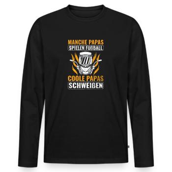 Schweißer Schweißen - Männer Premium Bio Langarmshirt - Schwarz - Vorne - Nico (187cm)