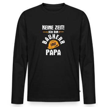 Bauherr Hausbau Baustelle - Männer Premium Bio Langarmshirt - Schwarz - Vorne - Nico (187cm)