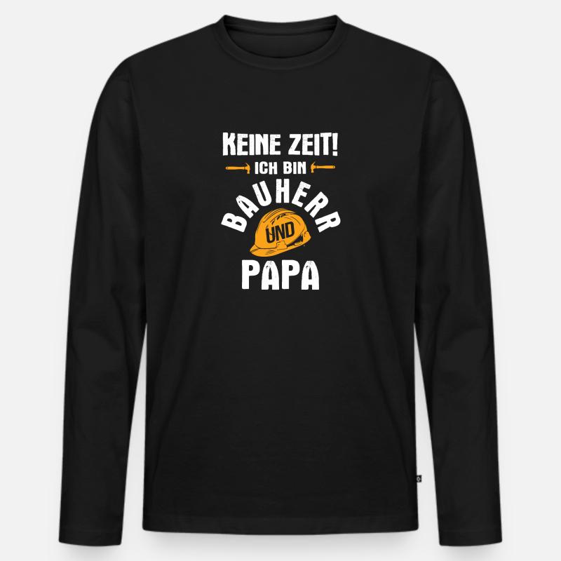 Bauherr Hausbau Baustelle - Männer Premium Bio Langarmshirt - Schwarz