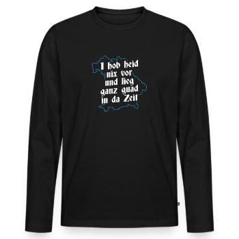 Bayern Boarisch - Männer Premium Bio Langarmshirt - Schwarz - Vorne - Nico (187cm)