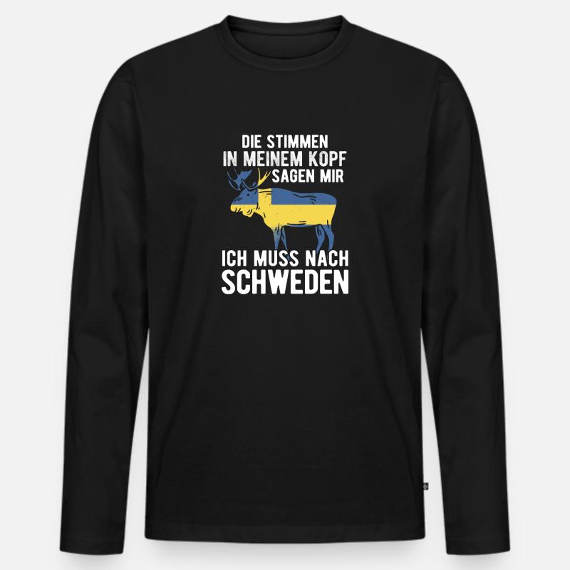 Schweden Skandinavien - Männer Premium Bio Langarmshirt - Schwarz