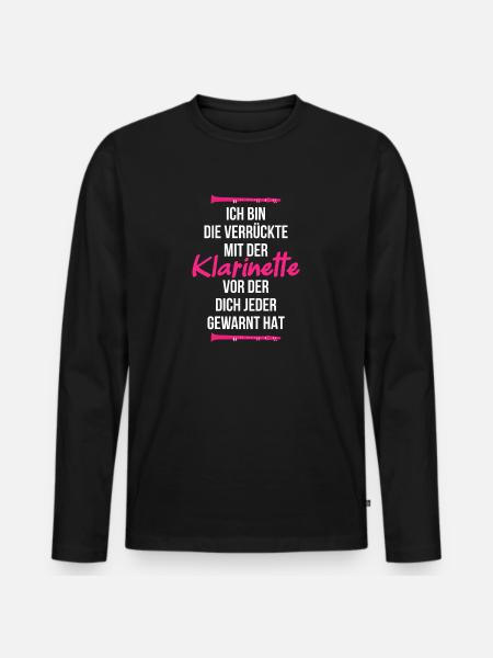 Klarinette Orchester - Männer Premium Bio Langarmshirt - Schwarz
