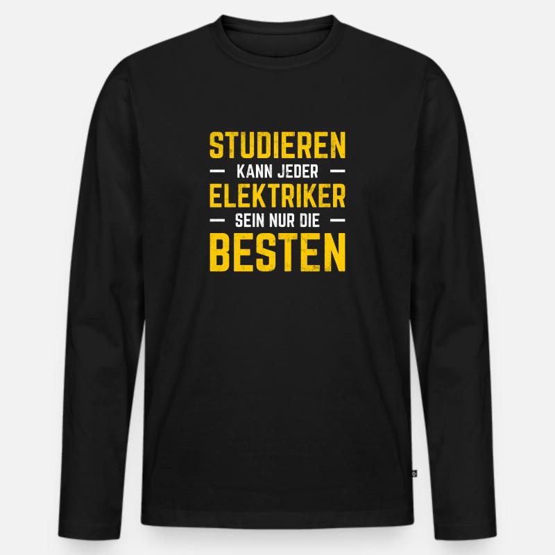 Elektriker Elektrik - Männer Premium Bio Langarmshirt - Schwarz