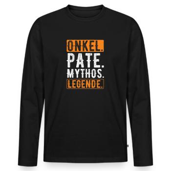 Patenonkel Geschenk - Männer Premium Bio Langarmshirt - Schwarz - Vorne - Nico (187cm)