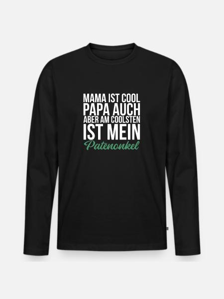 Patenonkel Onkel Geschenk - Männer Premium Bio Langarmshirt - Schwarz
