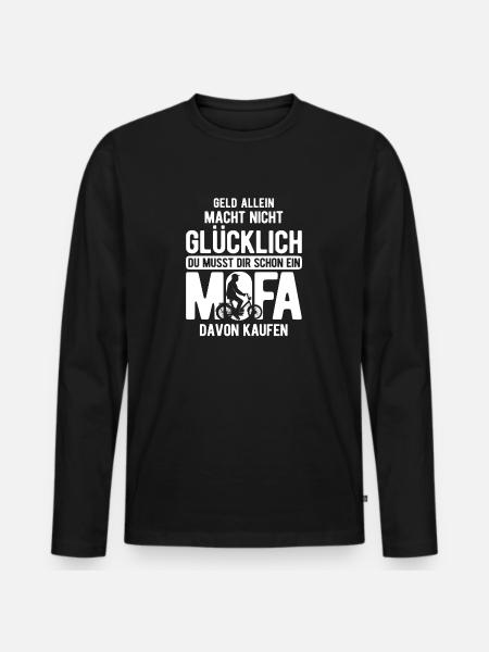 Mofa Geschenk - Männer Premium Bio Langarmshirt - Schwarz