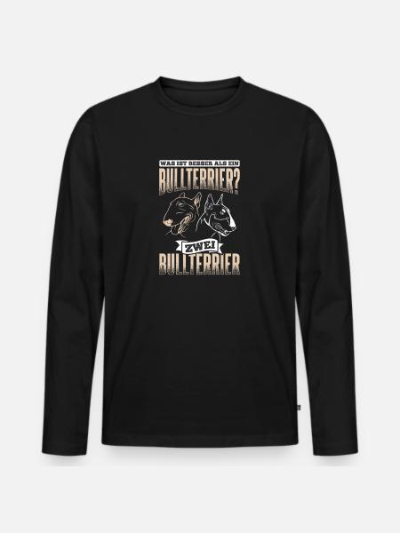 Bullterrier Hunde - Männer Premium Bio Langarmshirt - Schwarz
