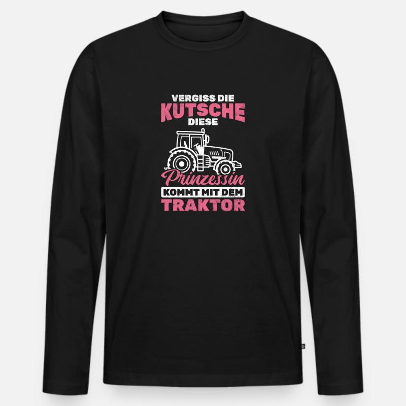 Traktor Bauer - Männer Premium Bio Langarmshirt - Schwarz