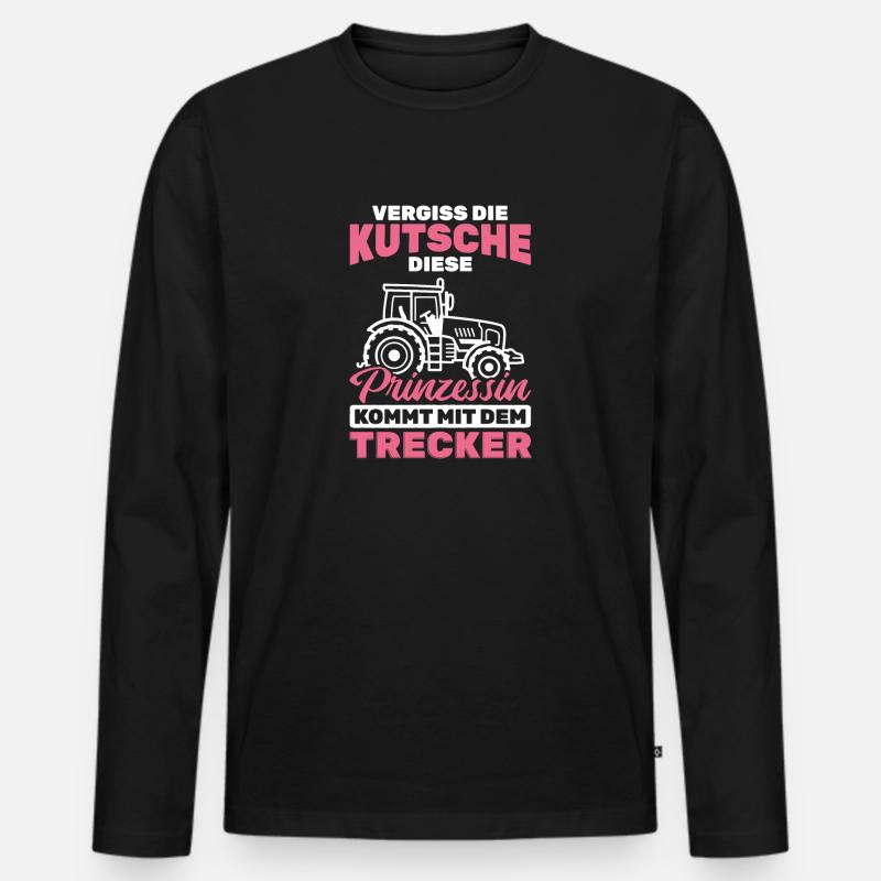 Traktor Bauer - Männer Premium Bio Langarmshirt - Schwarz