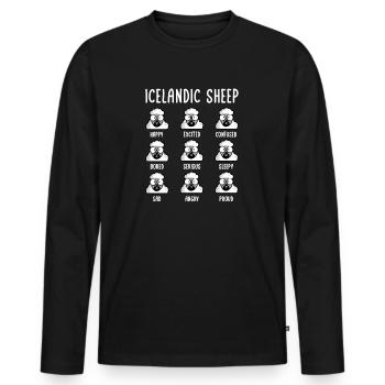 Iceland Sheep Emotions Iceland sheep Iceland - Men's Premium Organic Long Sleeve Shirt - black - Front - Nico (187cm)