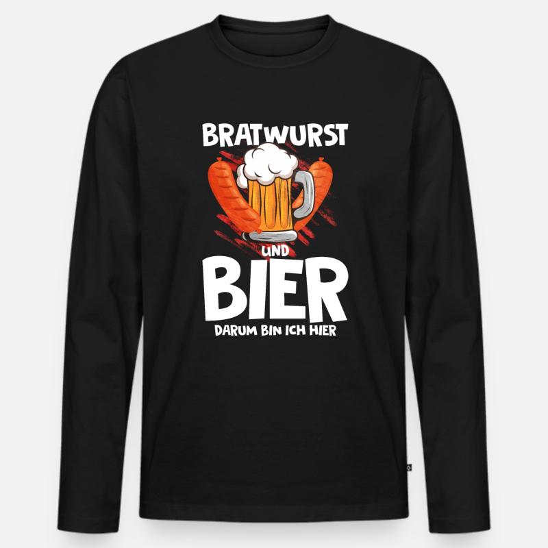 Bratwurst als Geschenk - Männer Premium Bio Langarmshirt - Schwarz