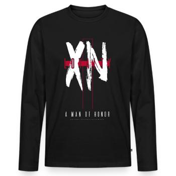 XN Loyalty by ART8NS - Men's Premium Organic Long Sleeve Shirt - black - Front - Nico (187cm)