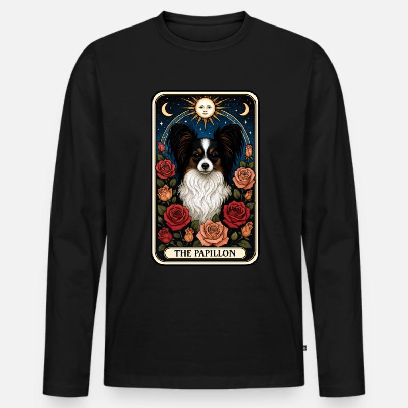 Schmetterling - Männer Premium Bio Langarmshirt - Schwarz