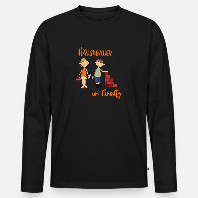 Häuslbauer - Männer Premium Bio Langarmshirt - Schwarz