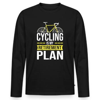 Faire du vélo mon plan cadeau de vélo de retraite de retraite - T-shirt manches longues Premium bio Homme - noir - Devant - Nico (187cm)