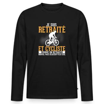 Ich bin Rentner und Radfahrer Geburtstagsgeschenk - Männer Premium Bio Langarmshirt - Schwarz - Vorne - Nico (187cm)