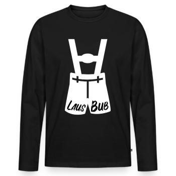 Lausbua Lausbub Dorfkind Bayern Sohn Tracht - Männer Premium Bio Langarmshirt - Schwarz - Vorne - Nico (187cm)