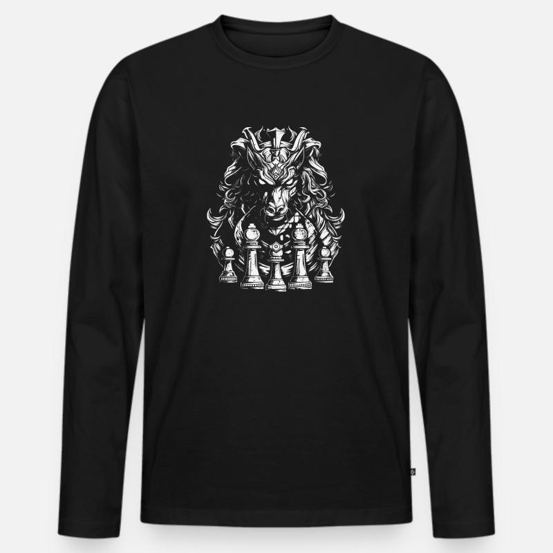 Schach - Männer Premium Bio Langarmshirt - Schwarz