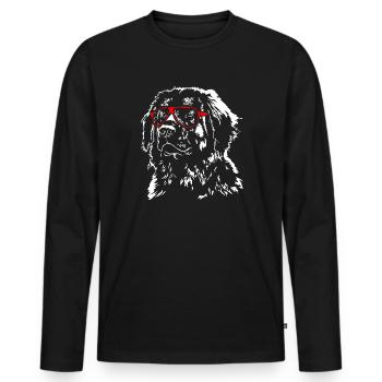 LEONBERGER Lunettes Chiens Chien Wilsigns - T-shirt manches longues Premium bio Homme - noir - Devant - Nico (187cm)