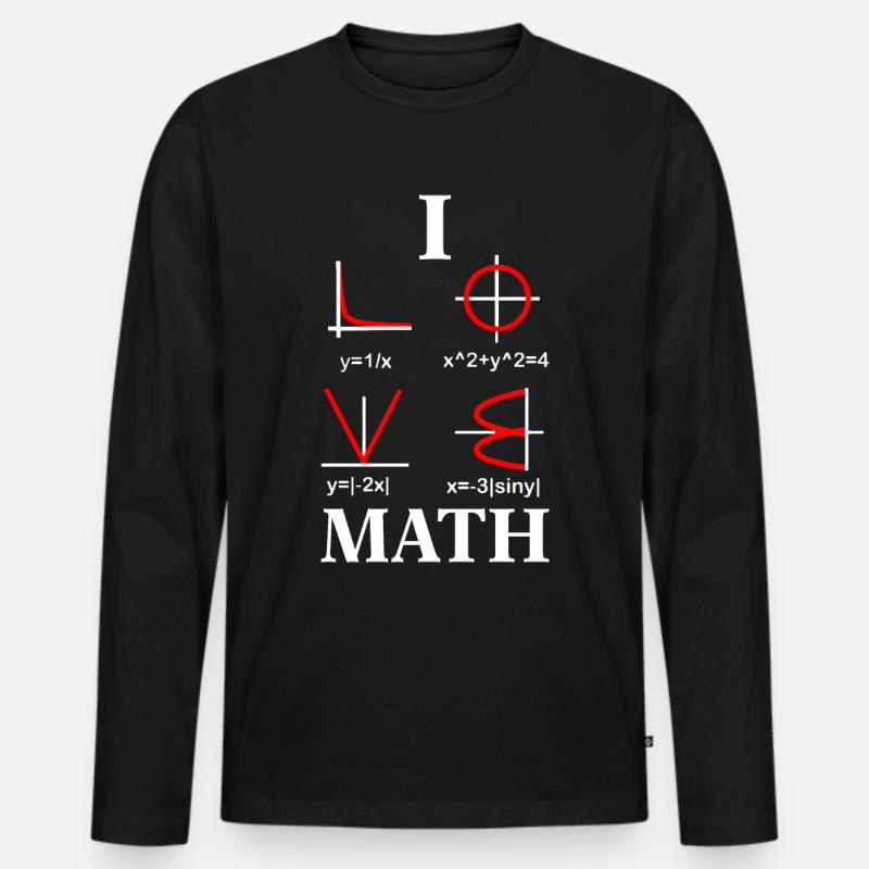I Love Math - Männer Premium Bio Langarmshirt - Schwarz