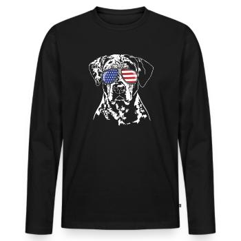 CATAHOULA LEOPARD DOG America Flag Lunettes de soleil - T-shirt manches longues Premium bio Homme - noir - Devant - Nico (187cm)