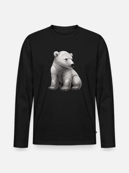 Isbjørn baby sød isbjørn - Premium økologisk langærmet T-shirt til mænd - sort