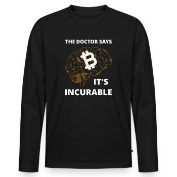 Bitcoin BTC Crypto Blockchain Coin Exchange Coin - Men's Premium Organic Long Sleeve Shirt - black - Front - Nico (187cm)