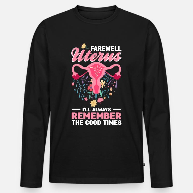 Gebärmutterentfernung - Männer Premium Bio Langarmshirt - Schwarz