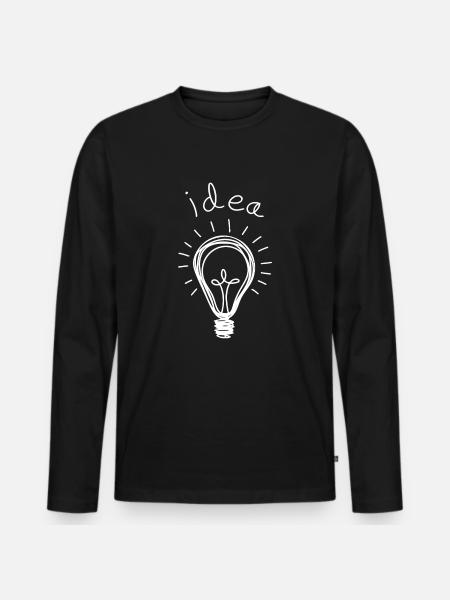 Idea - Men's Premium Organic Long Sleeve Shirt - black