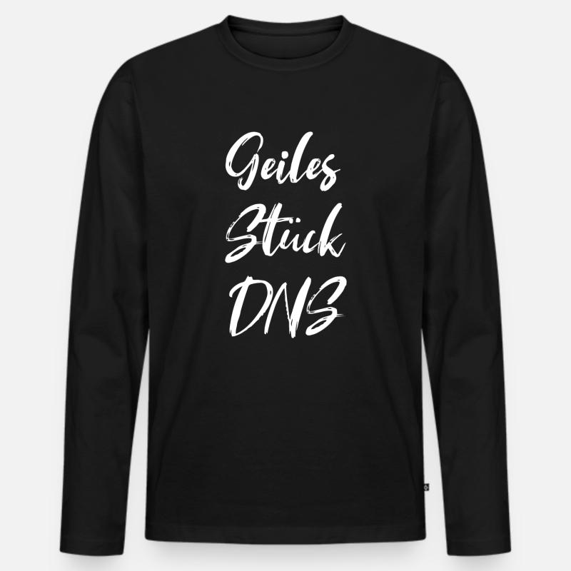 Geiles Stück DNS - Männer Premium Bio Langarmshirt - Schwarz