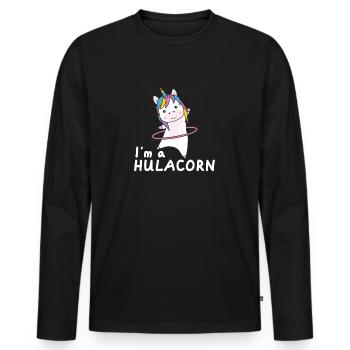im a hulacorn lustig Sport machen huller - Männer Premium Bio Langarmshirt - Schwarz - Vorne - Nico (187cm)